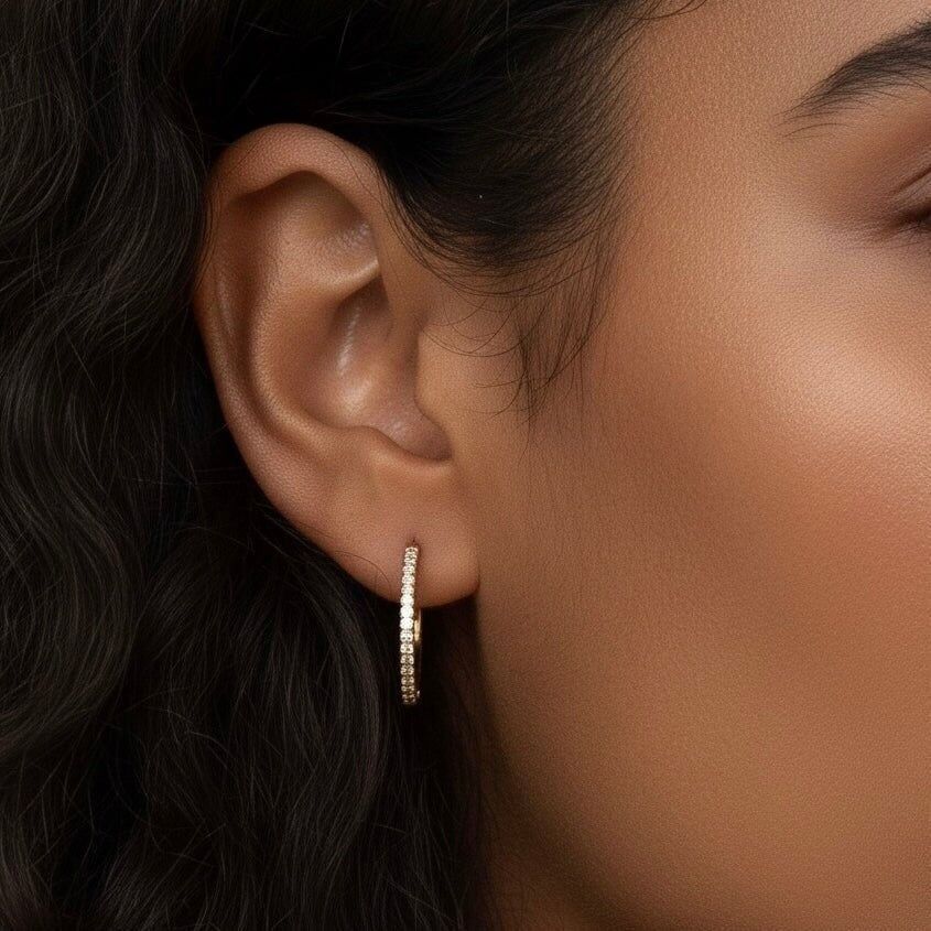 Orecchini a cerchio Lumi placcato oro 18k