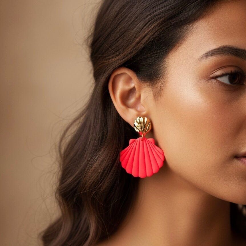 Sirena - Boucles d'oreilles rose fluo