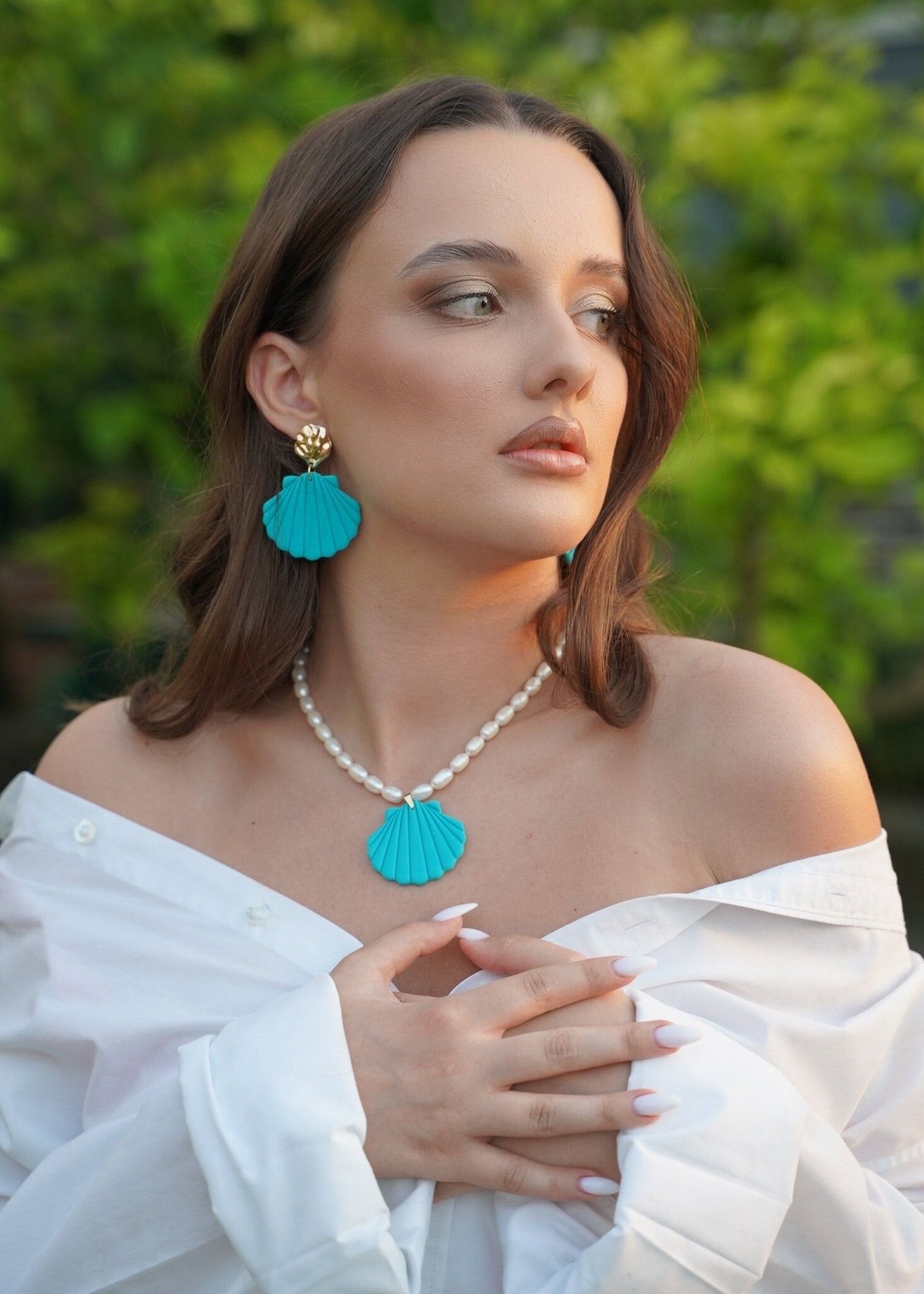 Sirène - collier vert eau