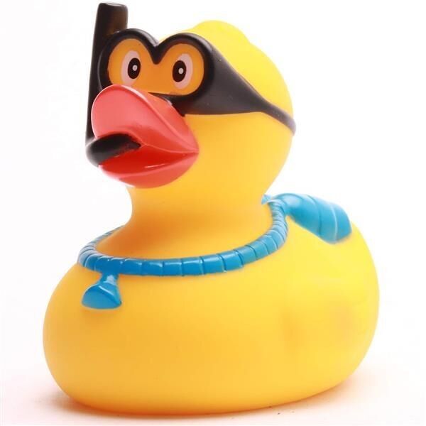 Plongeur en canard en caoutchouc avec bouteille d'oxygène