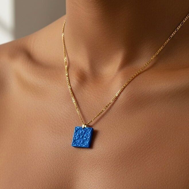 Collana Blu Vietri - Acciaio placcato oro 18K