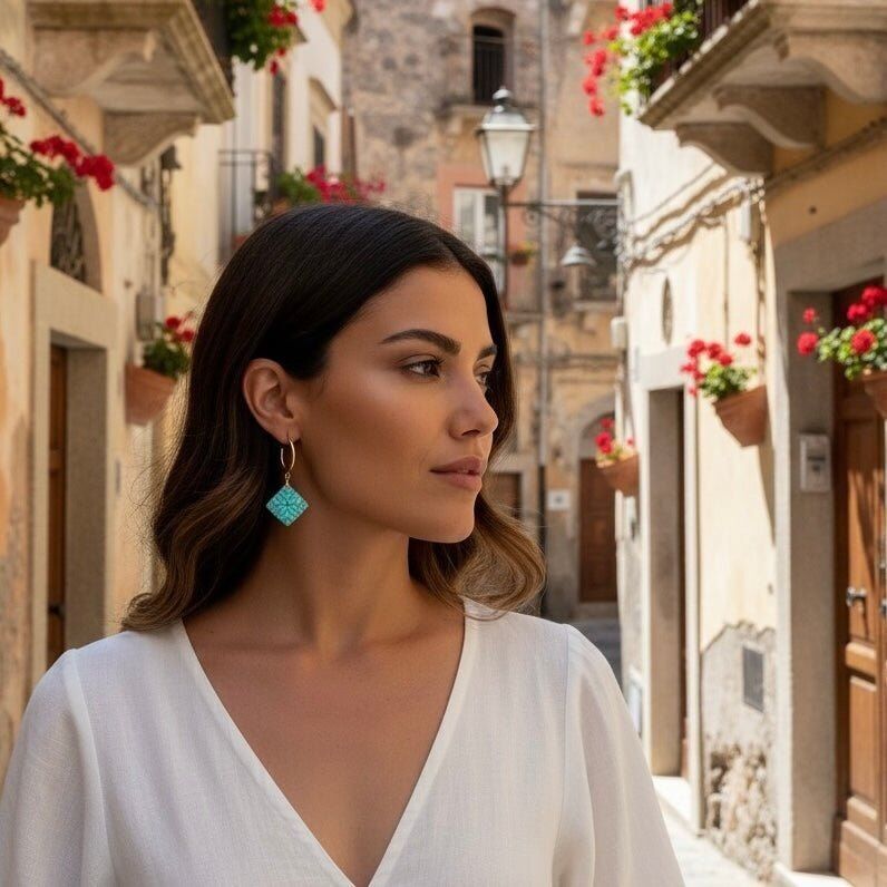 Orecchini au Cerchio Maioliche di VIETRI