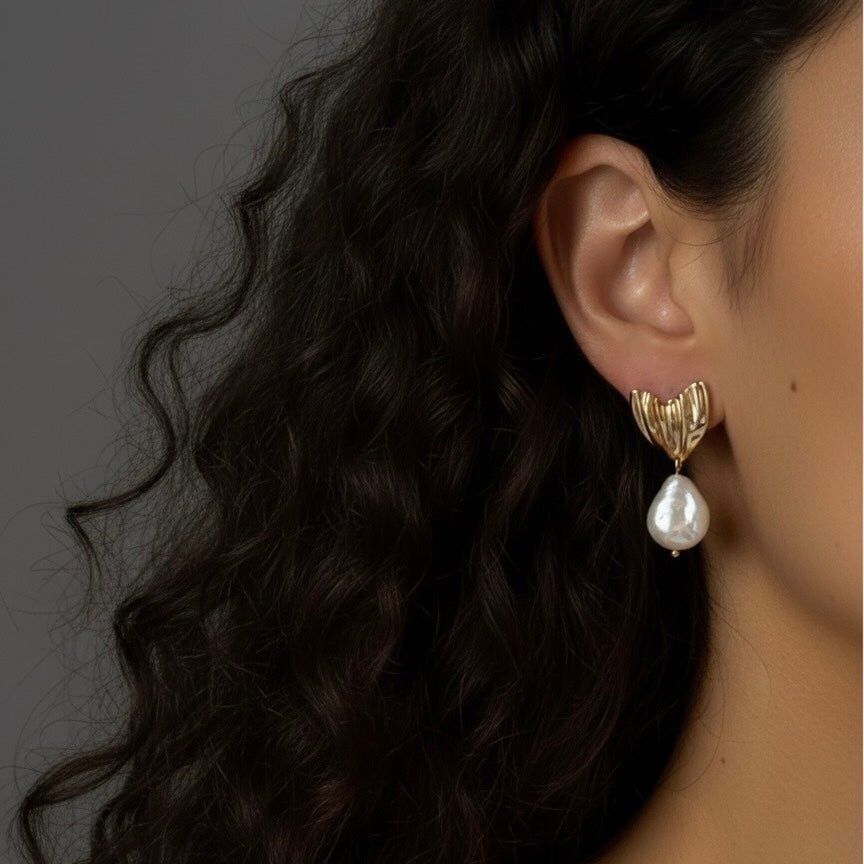 Orecchini Nereide - orecchino coda di sirena e perla Keshi p