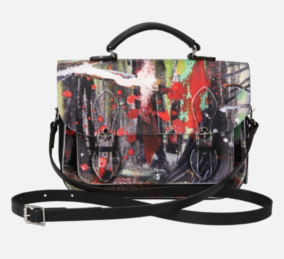 Handgefertigte Leder-Midi-Schultasche – Rachel Gadsden Artist Edition Handtasche – Mehrfarbig