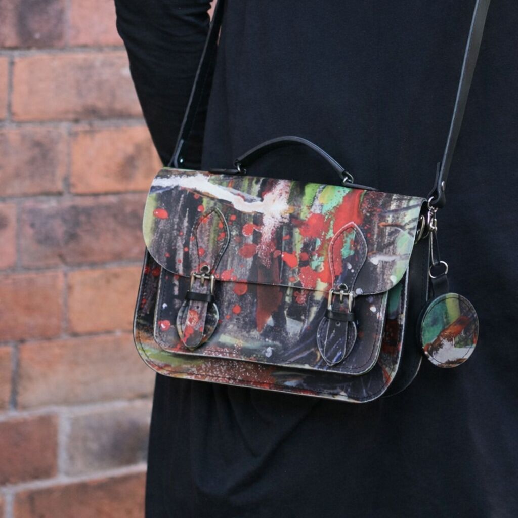 Handmade Leather Midi Satchel - Rachel Gadsden Artist Edition Handbag - Multicoloured