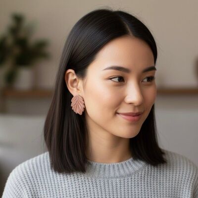 Boucles d'oreilles déclaration loup Feuille de velours – Fait main en Italie