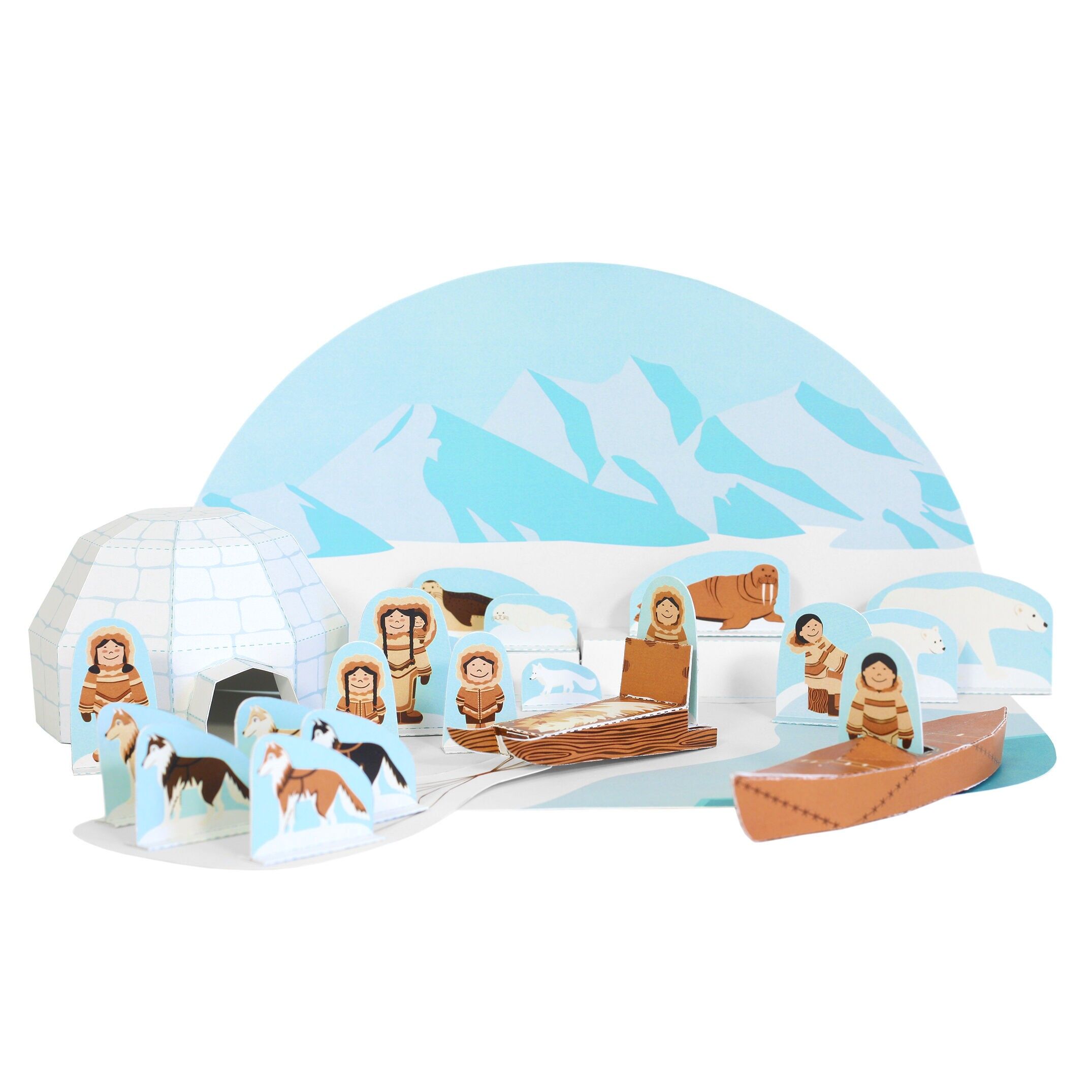 Arktisches Papierspielzeug - DIY Bastelset