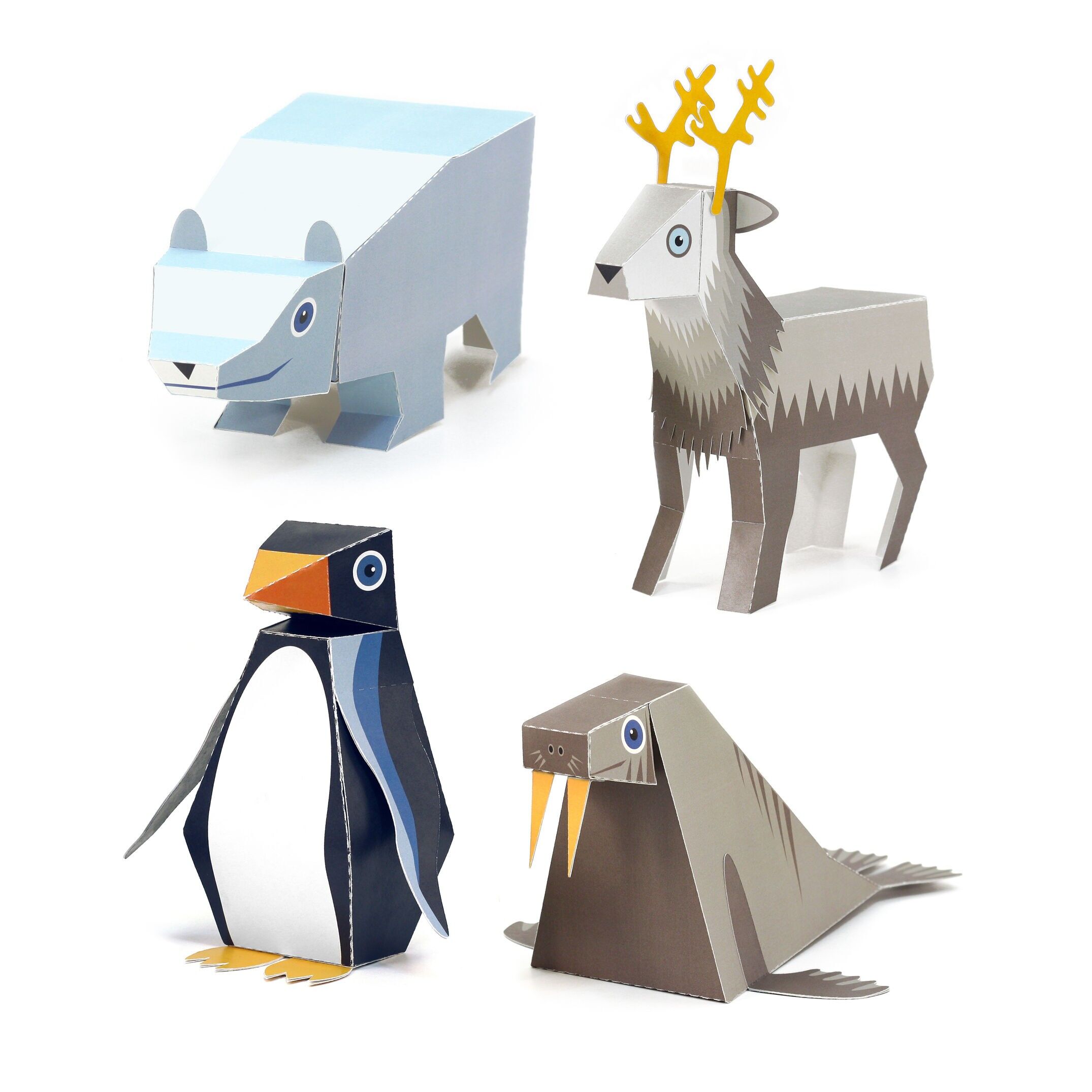 Ice Animals Paper Toys - DIY Craft Kit