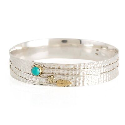 TURQUOISE SECRET GARDEN BANGLE__Medium/Large / TURQUOISE