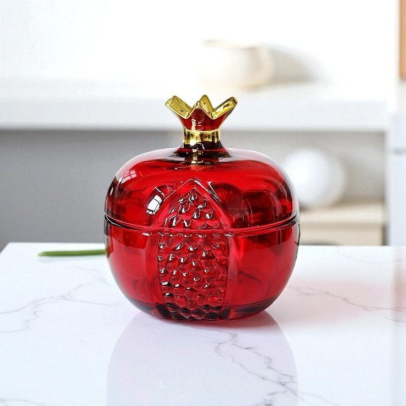 Pomegranate Glass Storage Jar with Lid | Glass Container