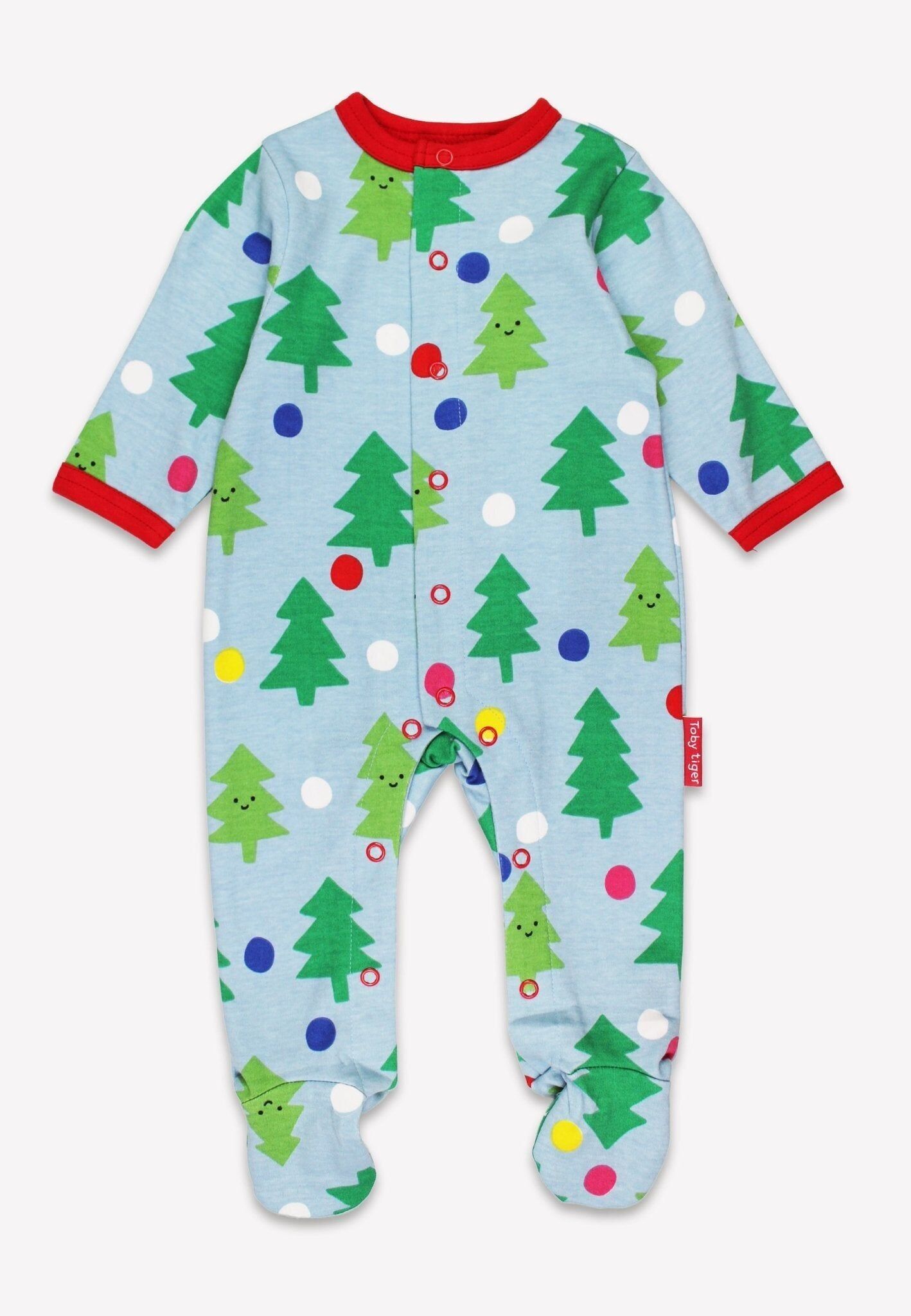 Tutina con stampa di albero di Natale biologico