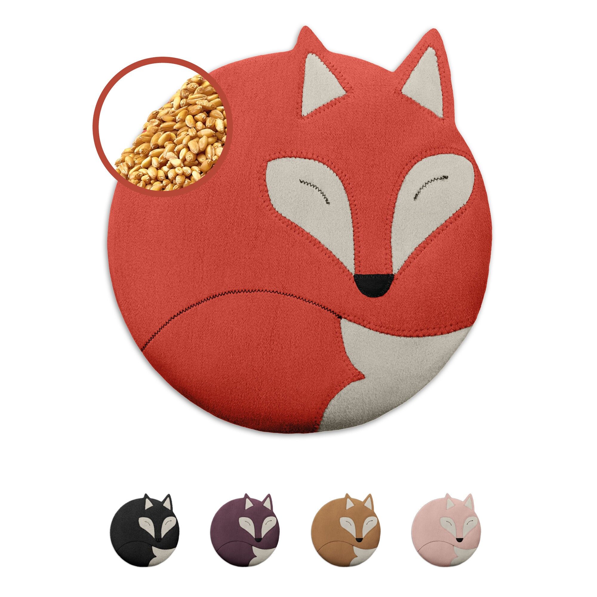 Organic grain pillow, microwave-safe, washable cover, natural relief for stomach and period pain, heat pad Fuchs Luca