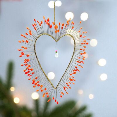 Decoración FUNKEL Ultrafine Heart naranja neón