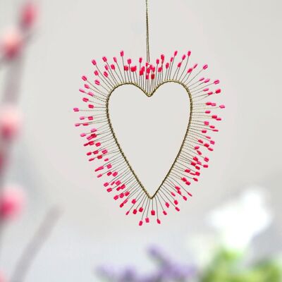 Decoración FUNKEL Ultrafine Heart rosa neón
