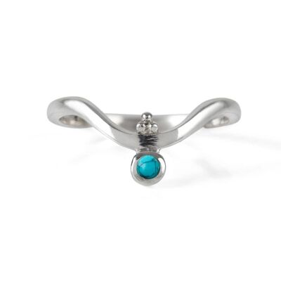 Holi jewel v stacking ring - turquoise__s / turquoise