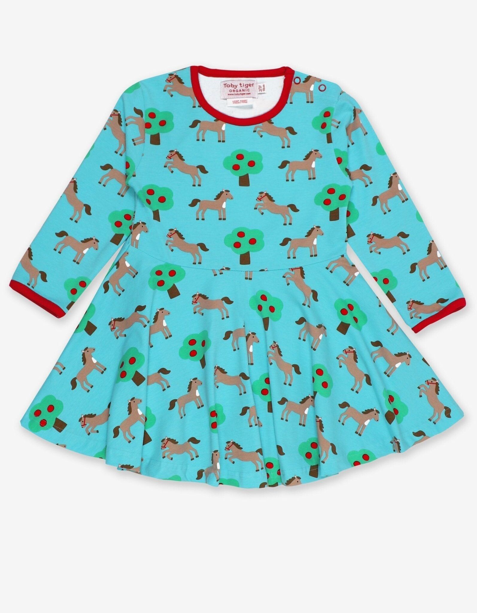 Abito skater con stampa cavallo organico