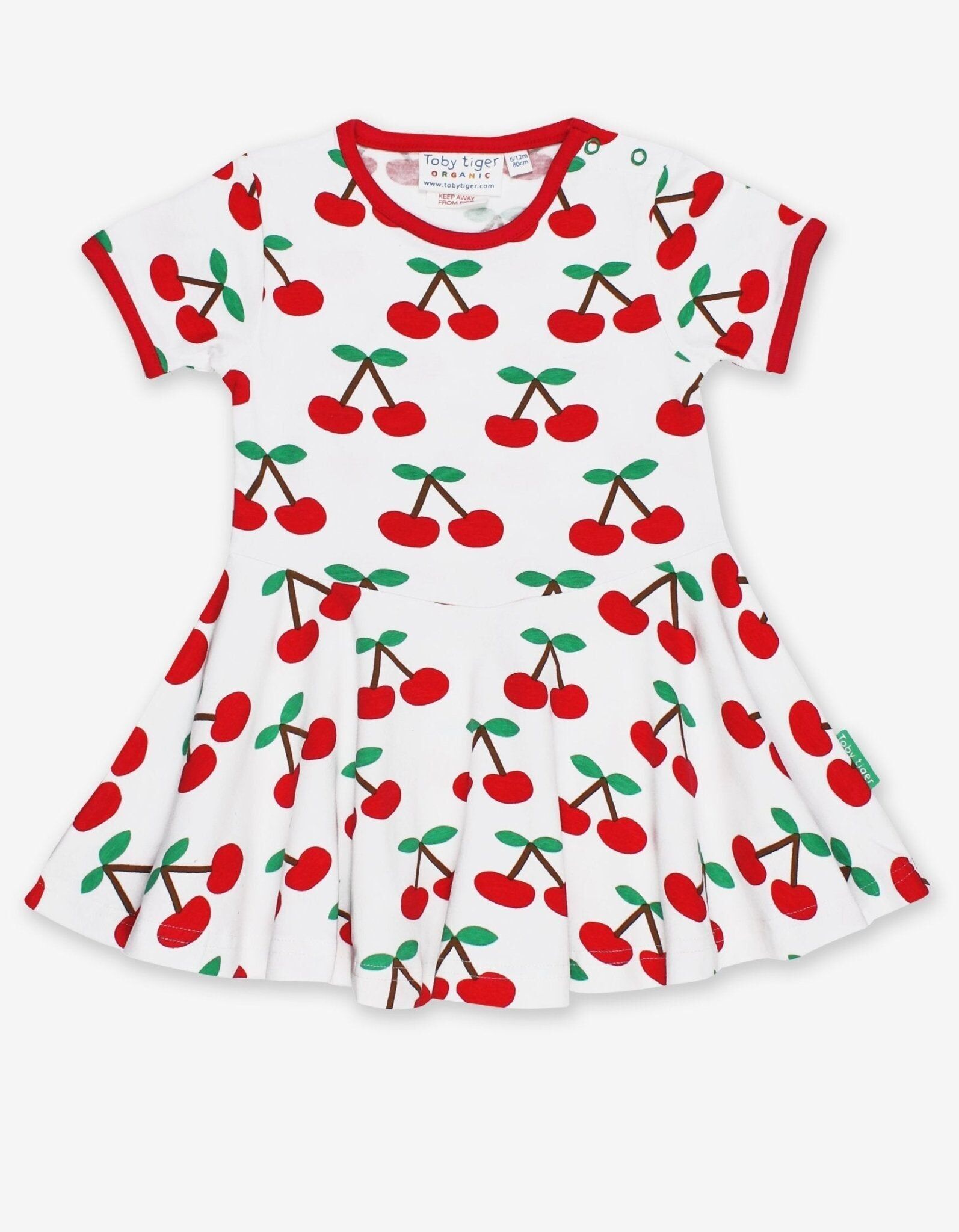 Abito skater con stampa di ciliegie organiche