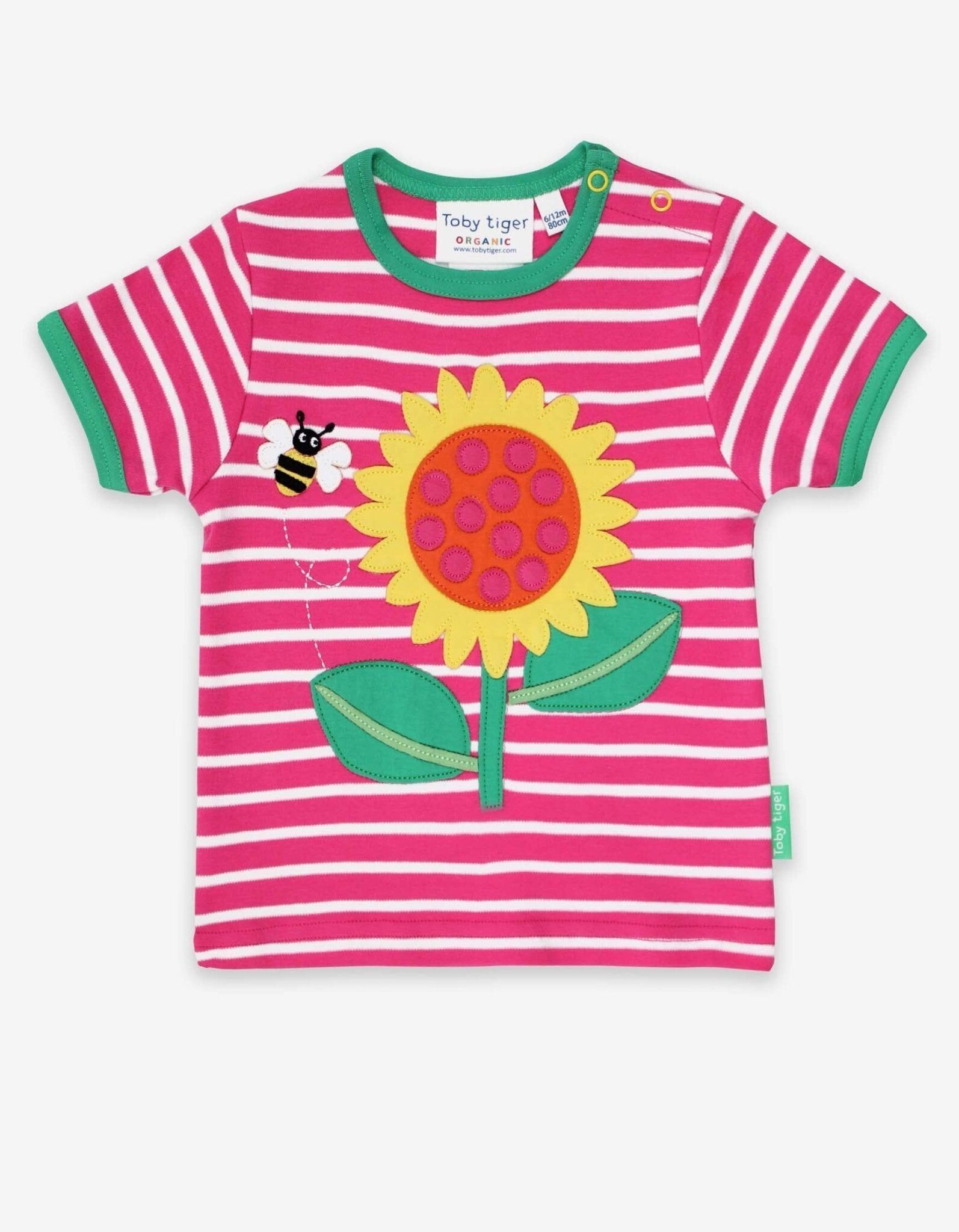 T-shirt con applicazione di girasole biologico