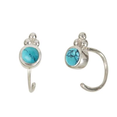 HOLI JEWEL STUD HOOP EARRINGS - TURQUOISE__default