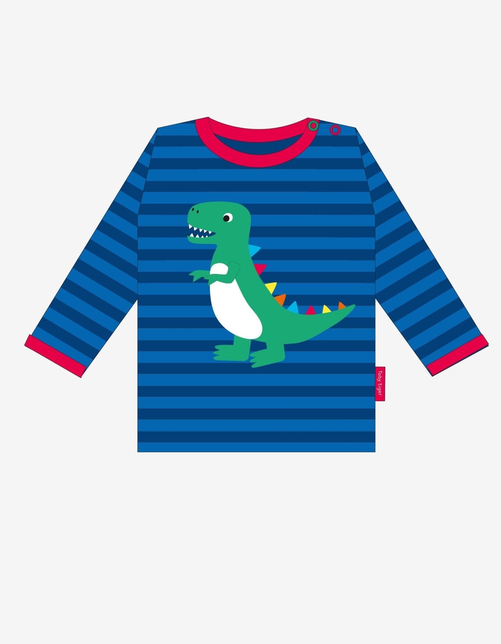 T-shirt con applique T-REX verde felice organico