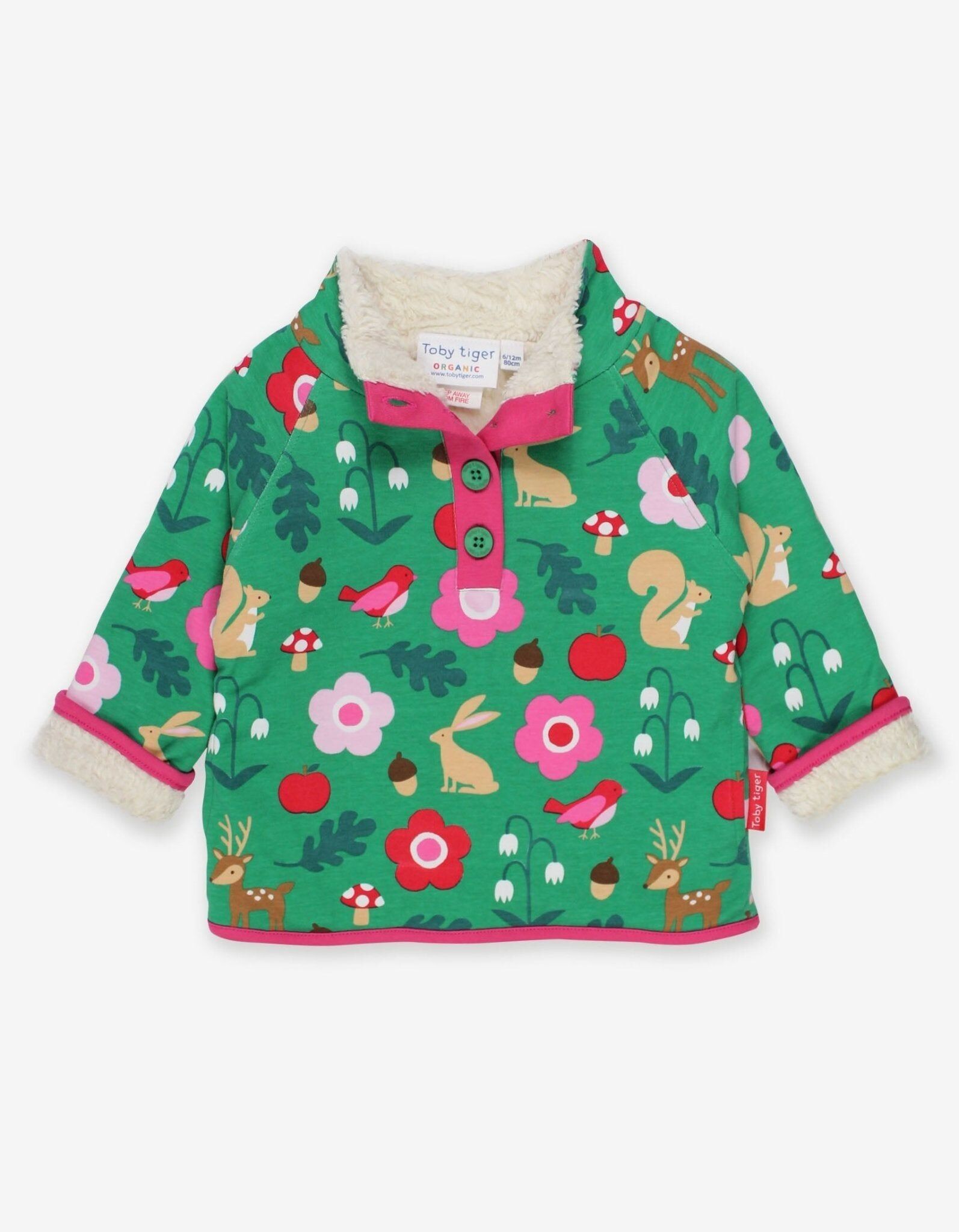 Felpa in pile con stampa Organic Forest Adventure