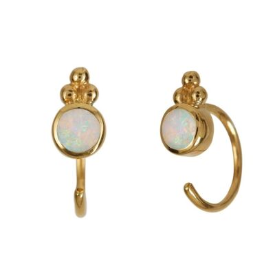 HOLI JEWEL STUD HOOP EARRINGS - GOLD OPAL__default