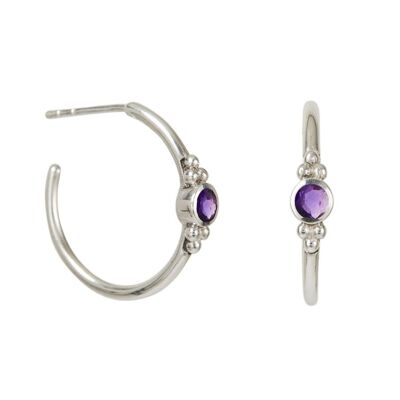 HOLI JEWEL HOOP EARRINGS - AMETHYST__default