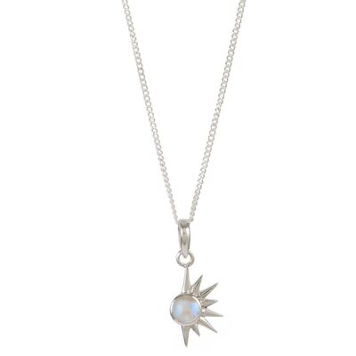Total eclipse necklace - moonstone__silver / 20"-22"