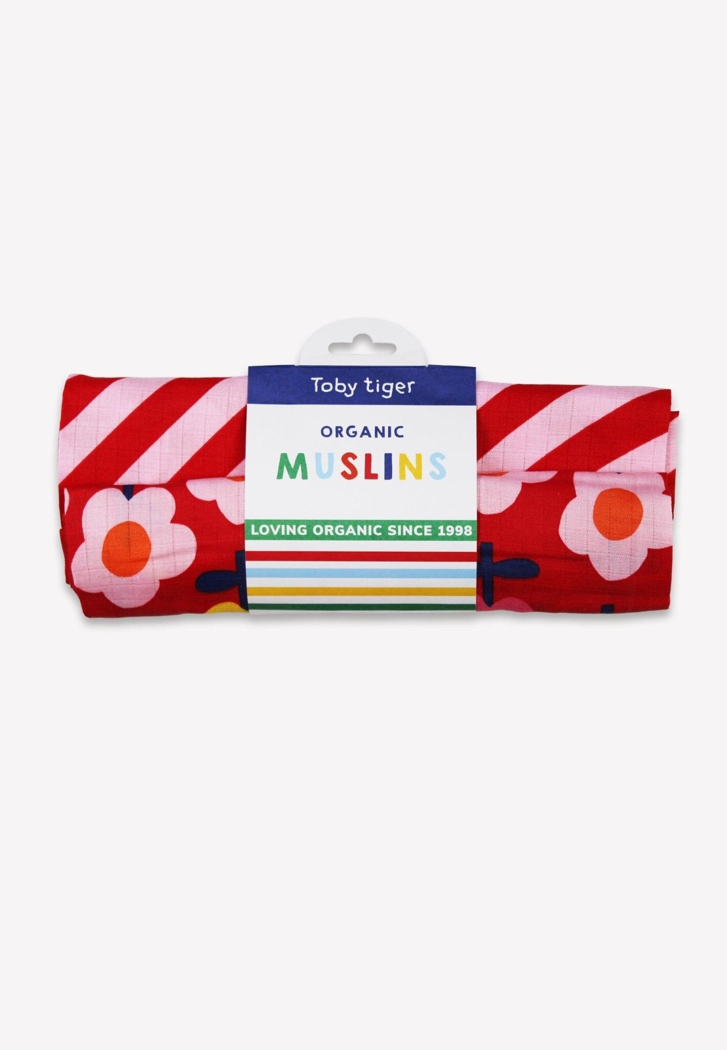 Mussola di fiori rosa organica 2-Pack