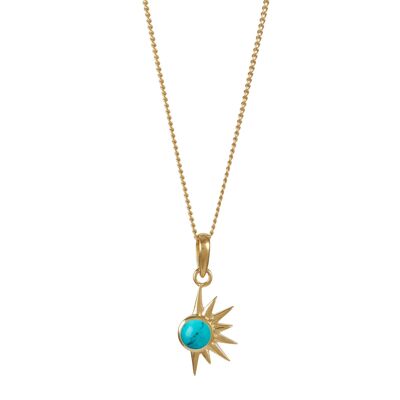 Total eclipse necklace - gold turquoise__turquoise / 20"-22"