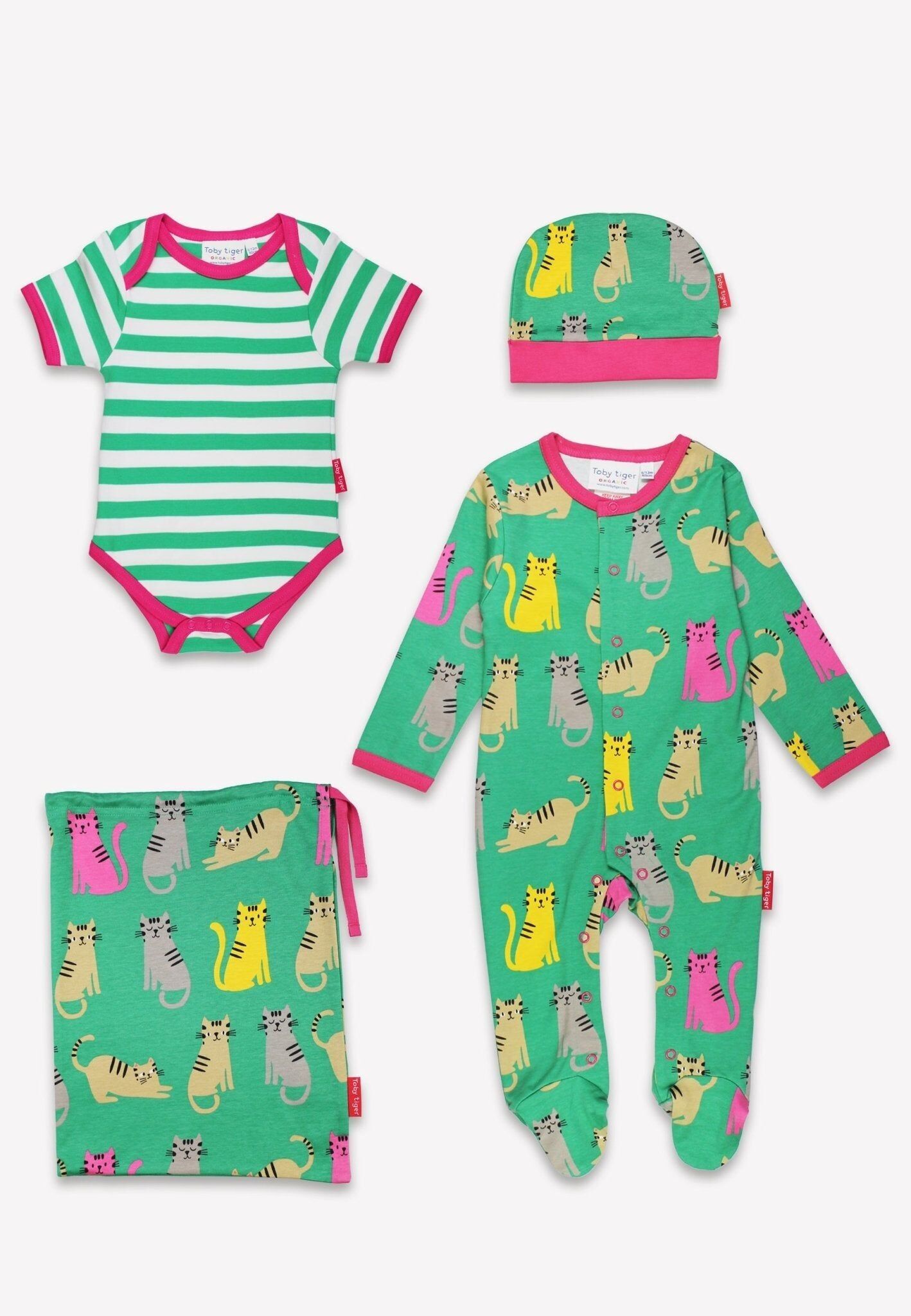 Coffret cadeau bébé bio imprimé chaton