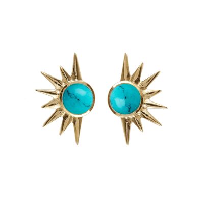 TOTAL ECLIPSE STUD EARRINGS - GOLD TURQUOISE__default