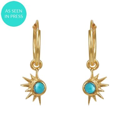 TOTAL ECLIPSE HOOP EARRINGS - GOLD TURQUOISE__default