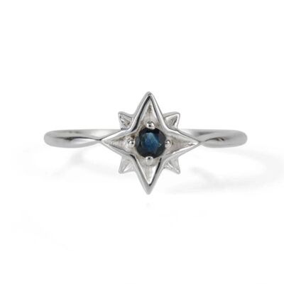 Guiding north star ring - sapphire__s / sapphire