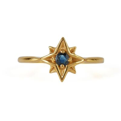 Guiding north star ring - gold and sapphire__s / sapphire