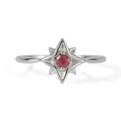 Guiding north star ring - rhodolite__s / rhodolite