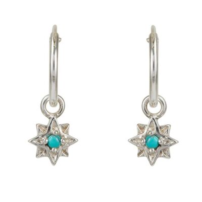 GUIDING NORTH STAR MINI HOOP EARRINGS - TURQUOISE__default