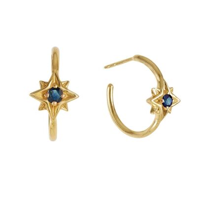 GUIDING NORTH STAR HOOP EARRINGS - GOLD SAPPHIRE__default