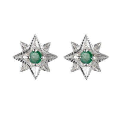 GUIDING NORTH STAR STUD EARRINGS - EMERALD__default