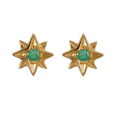 GUIDING NORTH STAR STUD EARRINGS - GOLD EMERALD__default