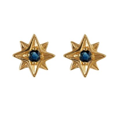 GUIDING NORTH STAR STUD EARRINGS - GOLD SAPPHIRE__default