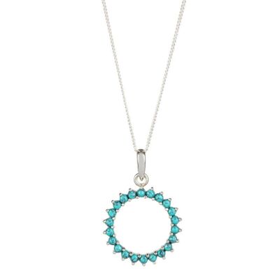 Halo radiance necklace - large__turquoise / adjustable 20-22" chain