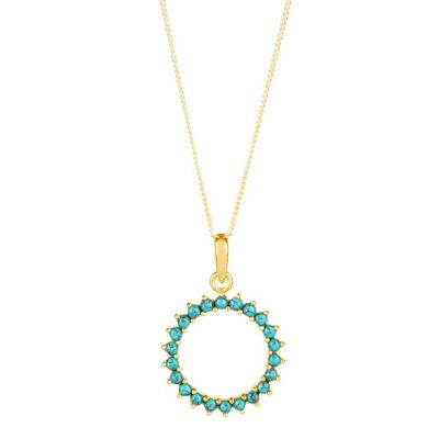 Halo radiance necklace - gold large__turquoise / adjustable 20-22" chain