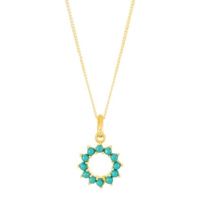 Halo radiance necklace - gold small__turquoise / adjustable 20-22" chain