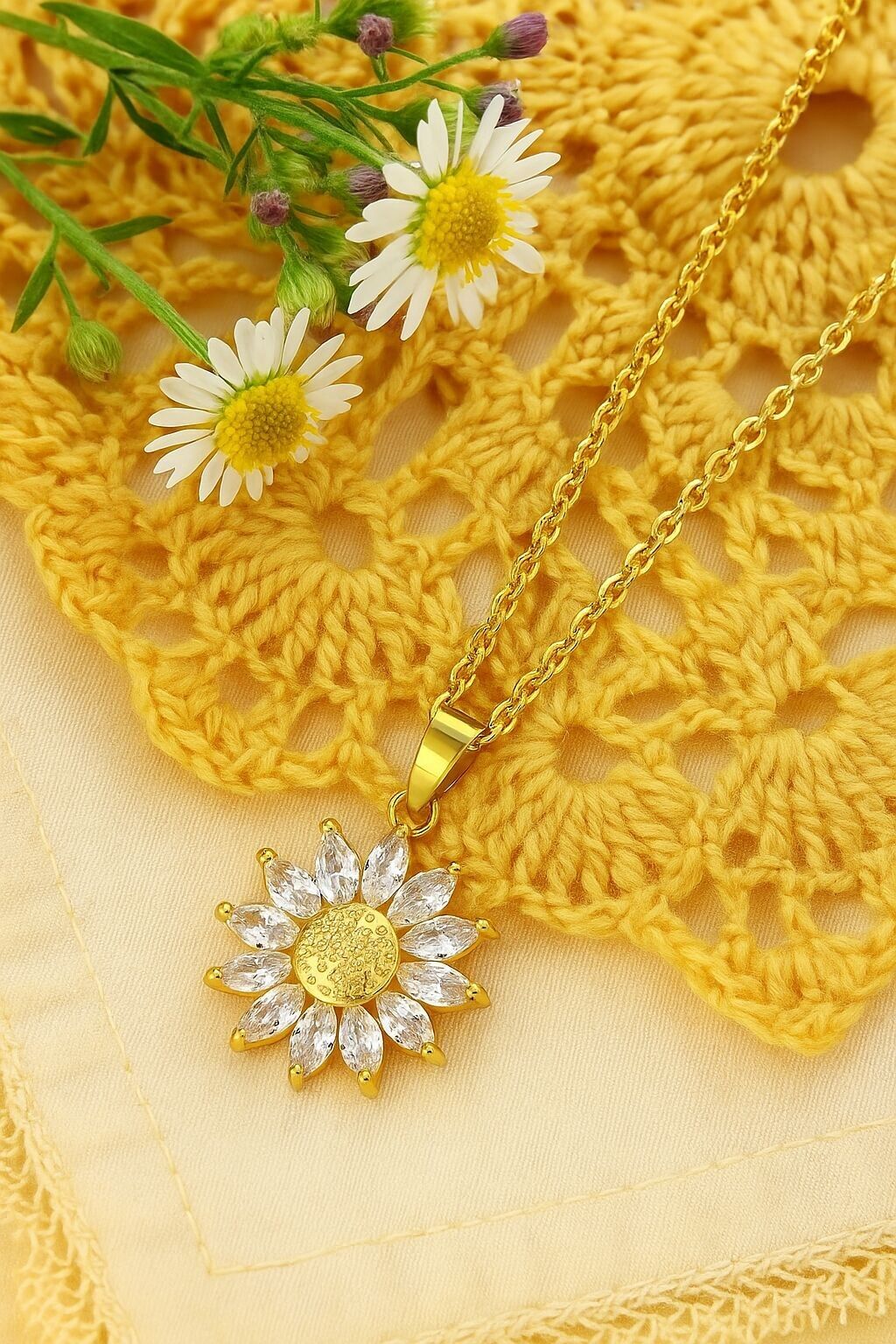 Sunflower necklace