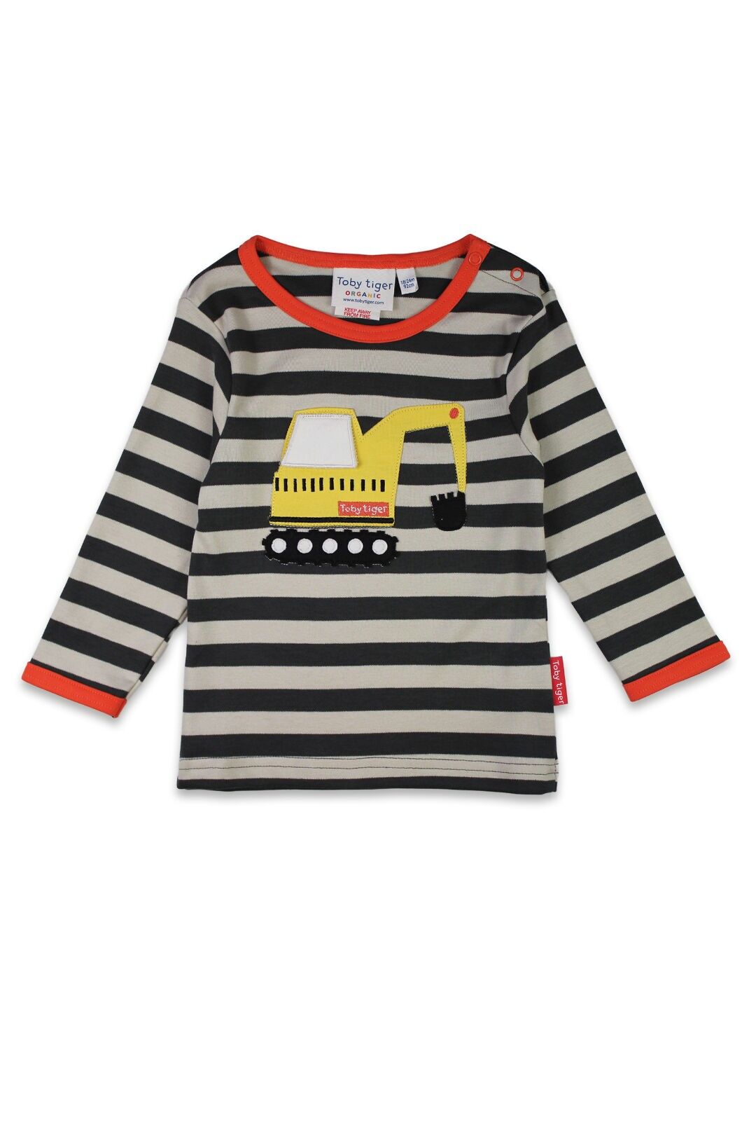 Camiseta de manga larga con apliques Digger en color gris orgánico