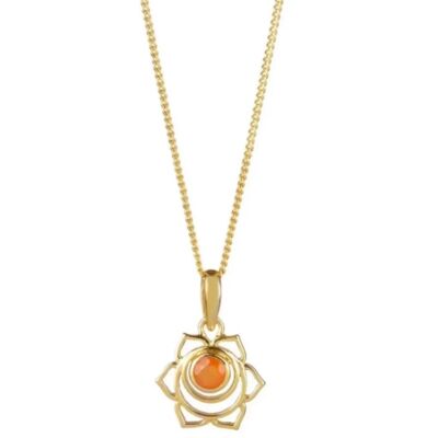Sacral chakra necklace - gold__carnelian / 32" link chain