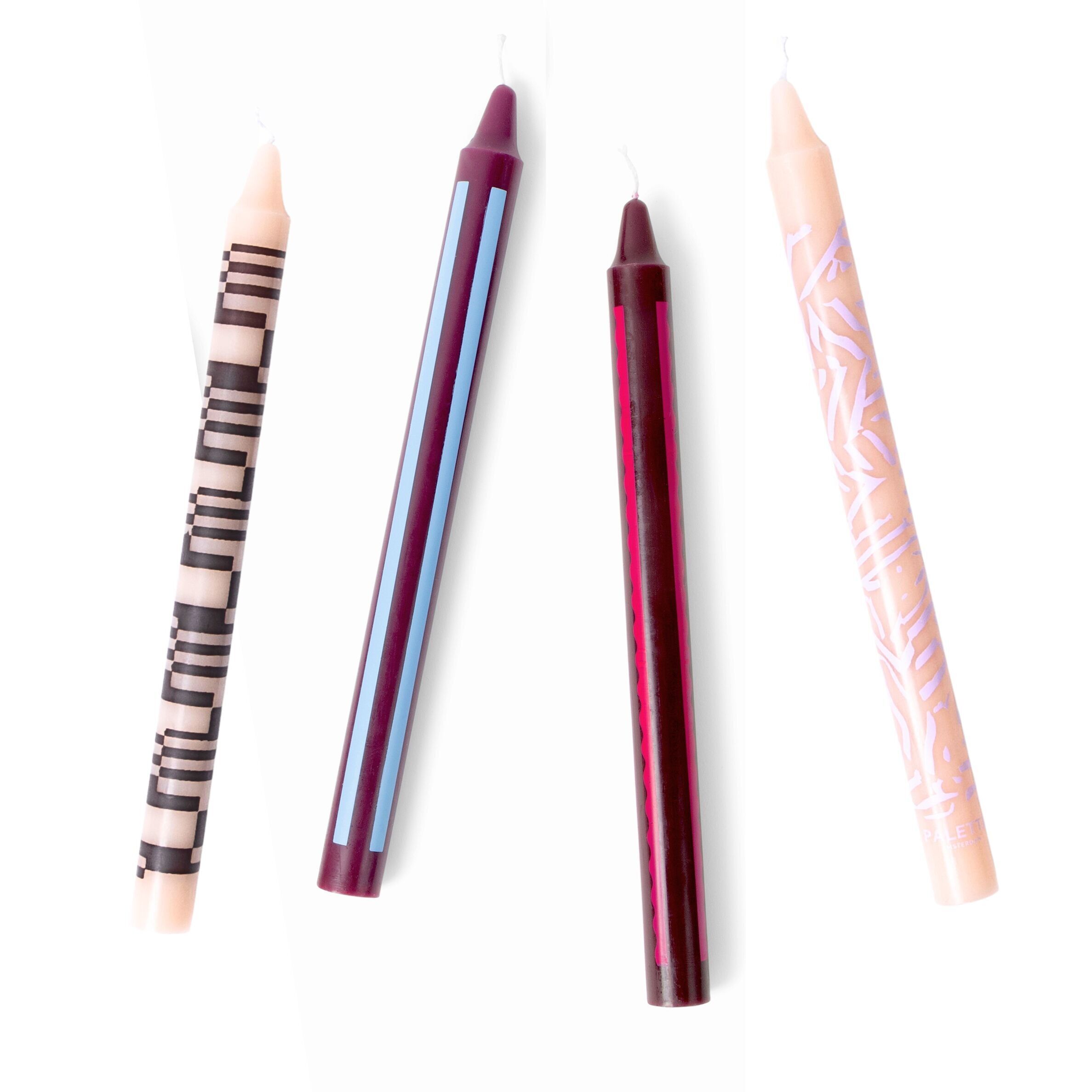 Velas de cena de diseño - Juego de 4 - Sala Granate