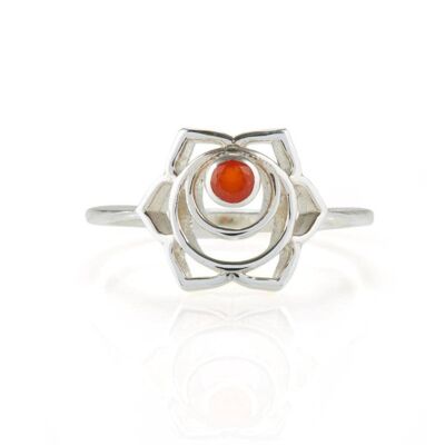 Sacral chakra ring - silver__carnelian / s