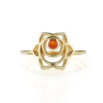 Sacral chakra ring - gold__carnelian / s